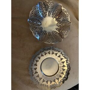 Vintage International Silver Co Silver Plate Lovelace & silver plate candle hold